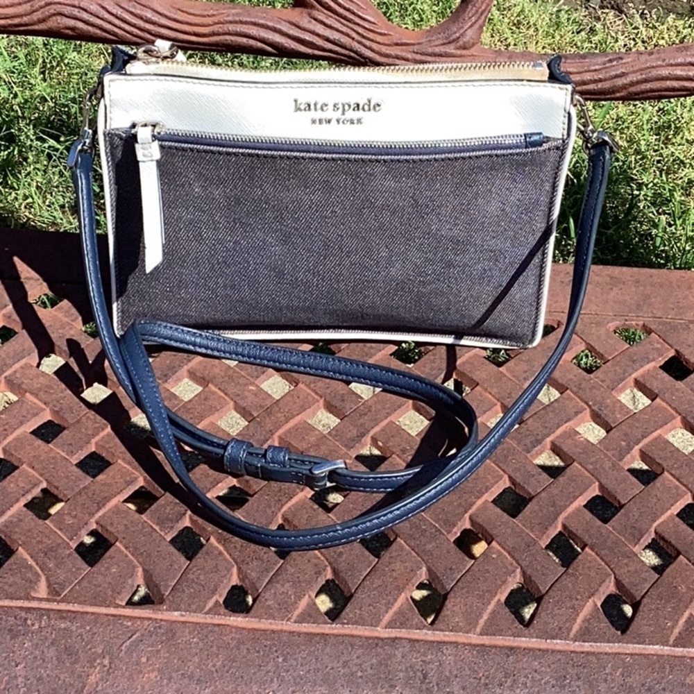 Kate Spade Cameron Denim Saffiano Leather Crossbody Bag